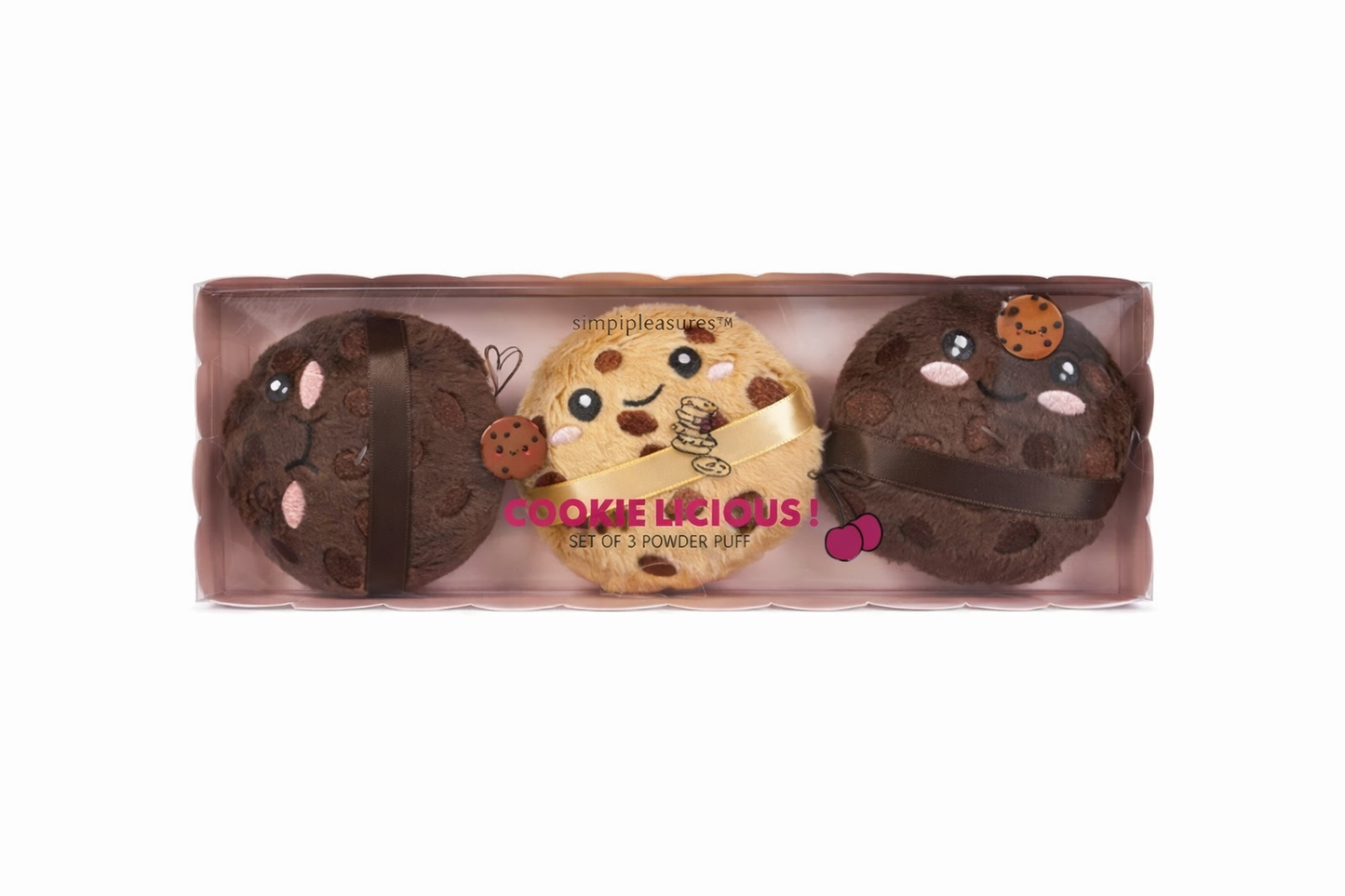 Set 3 Borlas de Maquillaje Kawaii con Forma de Galleta - TRI COASTAL