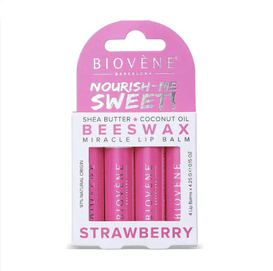 Bálsamo Labial Cera de Abeja y Fresa 4un - BIOVÈNE